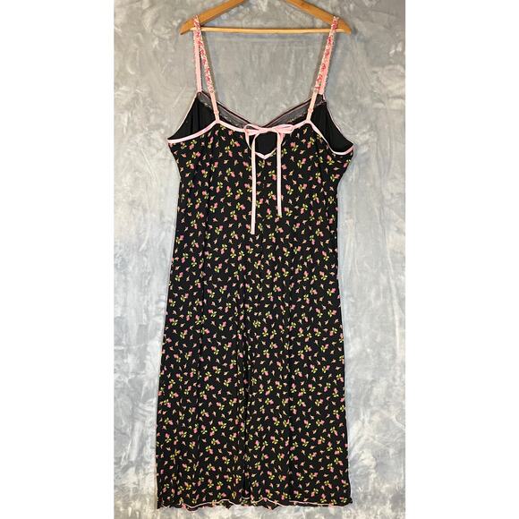 Betsey Johnson X Forever21 Y2K Floral Slip Dress 3X Feminine Lace Party Cocktail - Picture 6 of 14